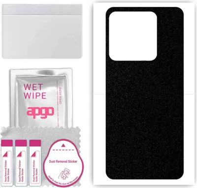 Produktbild von apgo Rückseite Schutzfolie, Skin, kompatibel mit Infinix Smart 7 X6517, Hinten Displayschutzfolie aus Vinylfolie, kratzfest, einfache Montage - Mattschwarz