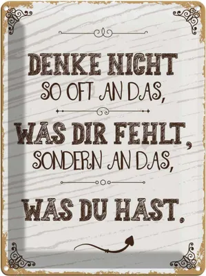 Produktbild von vianmo Blechschild 40x30 cm denke nicht was fehlt sondern Dekoration Spruch Zitat