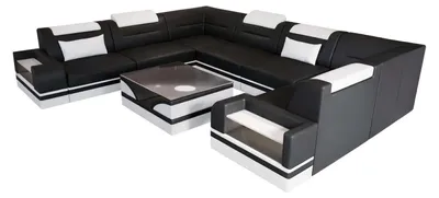 Produktbild von Mini Sofa Trivento U-Form aus Leder