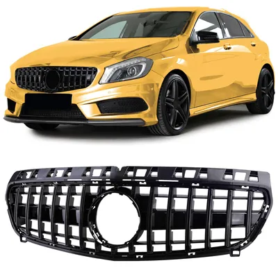 Sport Kühlergrill Schwarz Glanz passt für Mercedes A Klasse W176 ab 2012-2015 – Produktansicht