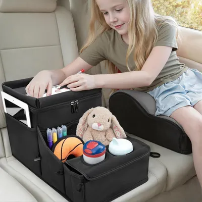 Produktbild von Autositz Organizer mit Kühlfunktion, Universeller Rückbank & Beifahrersitz Organizer mit Getränkehalter & Ablage