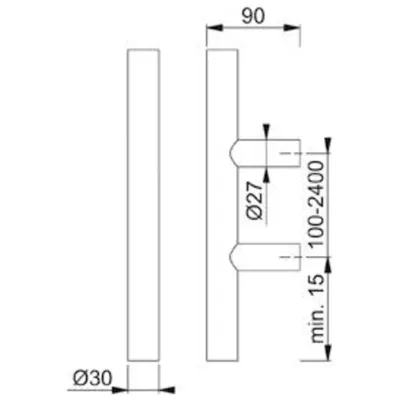 Produktbild von Hoppe BügelgriffE5011 F69 1800 1300 2 BS-1502