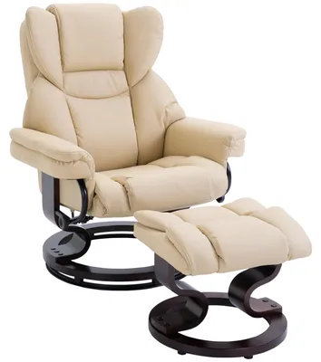 Produktbild von HOMCOM Relaxsessel mit Hocker drehbarer Ruhesessel TV-Sessel mit Liegefunktion
