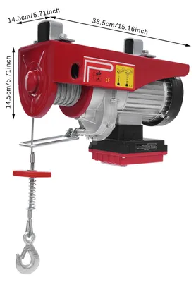 Produktbild von Elektrische Hebewinde - Tragbare Seilwinde - 1200 W - 300 kg mit einfachem Seil und 600 kg mit doppeltem Seil - Funkfernbedienung - 80 m Reichweite - Zwei Hebegurte