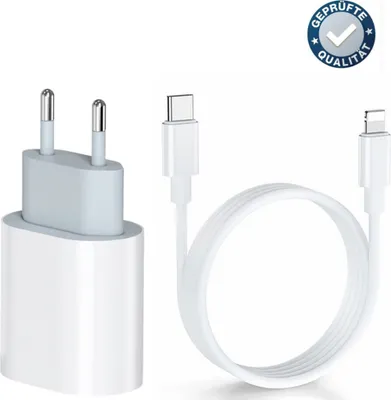 Produktbild von 20W USB C Ladegerät + iPhone USB C Kabel 2m Schnellladekabel Datenkabel Weiß