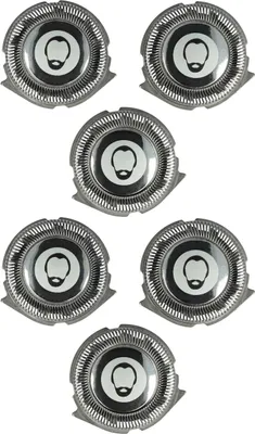 Produktbild von vhbw 6x Ersatz-Scherköpfe kompatibel mit Philips 1000 Series (S1xxx), S1100, 3000 Series (S3xxx), S1133, S1110, S1131 Elektrorasierer, Schwarz Silber