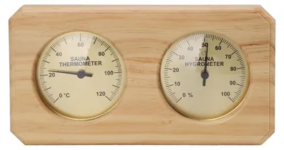 Obrázok produktu pre Saunový teplomer s vysokou presnosťou - Hygrometer - Meranie vlhkosti - Teplomer - Drevený dizajn - Až do 120 ℃ - Meranie vlhkosti