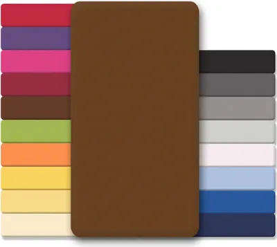 Produktbild von Doppelpack Lucina Laken 200x200-200x220 schokobrau Baumwolle Jersey 130g/m²