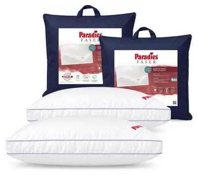 Produktbild von 2 x Paradies Kopfkissen Softy fest 80x80 hohes Bauschvolumen Außensteg