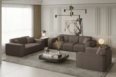 Immagine prodotto di Set divano di design CELES 3-2-1 in tessuto Scala Taupe