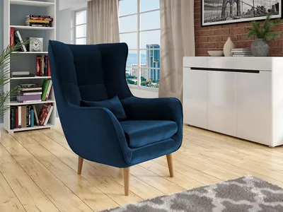 Obrázek produktu pro Designové křeslo ušák LEVI - modré