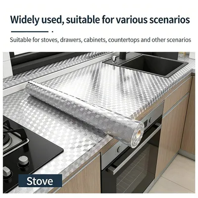 Zdjęcie produktu dla 1 sztuka tapety samoprzylepnej, wodoodpornej i odpornej na wilgoć, do dekoracji sypialni, salonu lub kuchni, wzór srebrnej siatki, 40 x 300 cm.