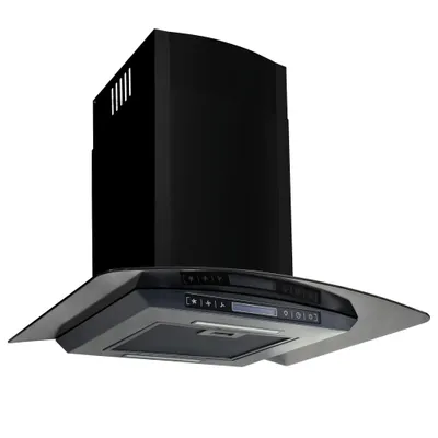 Image de vidaXL Hotte d'aspiration murale en acier inoxydable 756 m³/h 60 cm noir