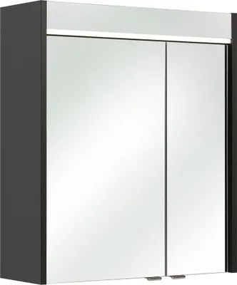 Produktbild von Badezimmer Spiegelschrank 60 cm inkl. LED Beleuchtung in anthrazit, B/H/T: ca. 60/70/20 cm