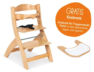 Produktbild von Pinolino Treppenstuhl 'Thilo', klar lackiert Massiv: Pappel, klar lackiert