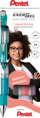 Immagine prodotto di PentelBL77-4COL3 Pentel roller in gel EnerGel XmRT Liquid, set di 4 pezzi