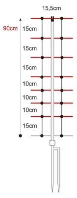 Produktbild von horizont Schafnetz horinetz high energy | 90 cm hoch | 50 m lang | Doppelspitze | elektrifizierbar