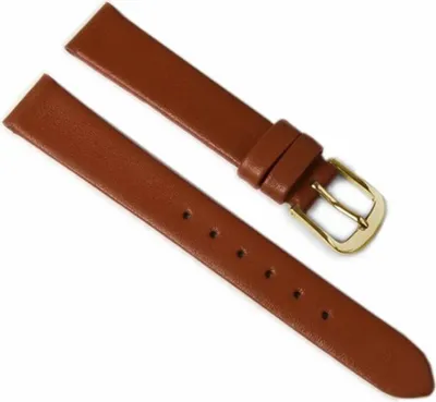 Produktbild von Eulit Dolly Uhrenarmband Kalbleder braun seidenmatt rembordiert, Anstoß:16 mm