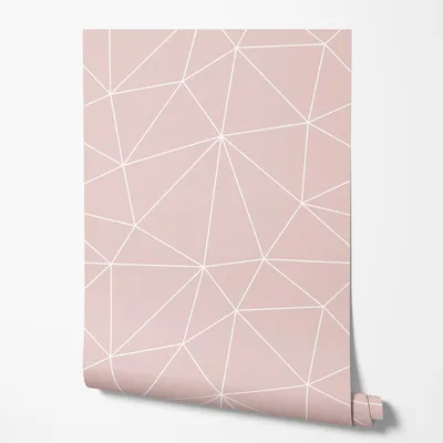 Produktbild von Selbstklebende Tapete Möbelfolie Rosa Weiß Geometrisch Linien Muster Moderne Tapete für Wohnzimmer Schlafzimmer Flur Büro Minimalistisches Design Matt 5m x 0,5m