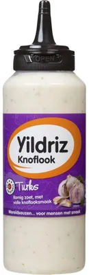 Zdjęcie produktu dla Yildriz Turecki Sos Czosnkowy 265 ml - Pikantny, kremowy sos do kebaba i grilla