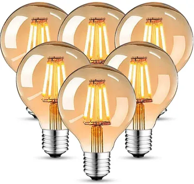 Obrázek produktu pro Edisonova vintage žárovka, Edisonova LED žárovka teplá bílá E27 4W retro žárovka vintage starožitná žárovka ideální pro nostalgii a retro osvětlení v rodinném hotelu baru atd. - 6 kusů