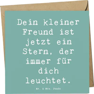 Produktbild von Mr. & Mrs. Panda Deluxe Karte Spruch Trauerbewältigung Haustierverlust - Meeresbrise - Geschenk, Klappkarte, Herz, Geschenkideen, Mitgefühl, Trost, Glückwunschkarte
