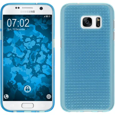 Produktbild von PhoneNatic Case kompatibel mit Samsung Galaxy S7 - hellblau Silikon Hülle Iced + 2 Schutzfolien