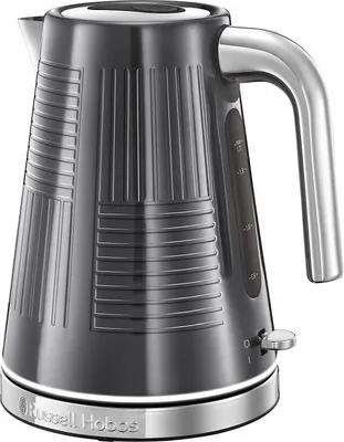 A studio shot of a Russell Hobbs Geo Steel kettle.