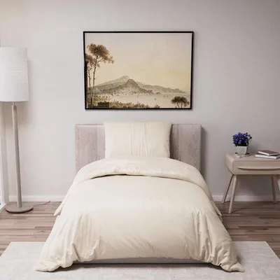 Produktbild von Beige Bettwäsche 135x200 cm mit 1 Kissenbezug 80x80 cm - 100% Mikrofaser