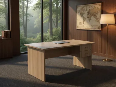 Produktbild von Moderner Bürotisch Schreibtisch Holzoptik Mit Schubladen