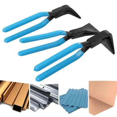Image de Pinces à plier la tôle, acier au carbone de qualité supérieure, poignée ergonomique, angles de 45°, 90° et 180°, construction robuste, haute performance