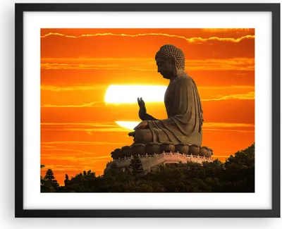 Produktbild von Gerahmtes Poster - Schwarzer Rahmen - tempel buddha - 50x40 cm - Wand Bild - Wanddeko - Wandbilder - Kunstposter - Wandposter - Bilderrahmen - Bilder - Kunstdruck - Wandbild - P2BAA50x40-3532