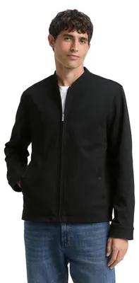 Produktbild von TOM TAILOR Herren 1047274 Piqué Blouson Jacke mit Bomberkragen, 29999-Black, XL