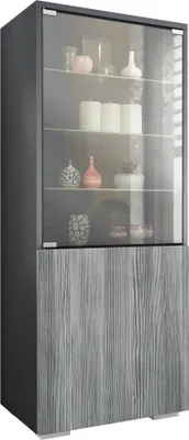 Produktbild von Vladon Vitrine Granada,  Germany, Vitrinenschrank mit Glastür und Glaseinsatz, Anthrazit matt/Avola-Anthrazit (50 x 122,5 x 34,5 cm)