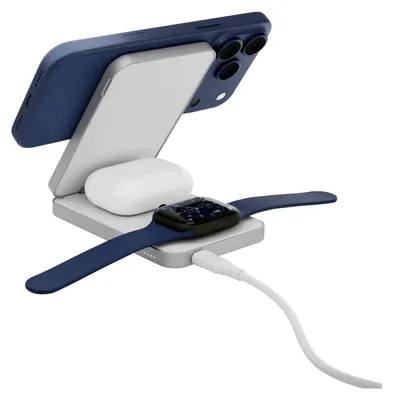 Imagen del producto de dbramante1928 - Batería externa de carga inalámbrica - 3 en 1, Qi3 - 8000 mAh - 20 vatios (USB-C) - Conexión por cable: USB-C - color blanco