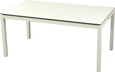 Produktbild von Inko Gartentisch Aluminium weiß 160x90 cm Terrassentisch Tischplatte nach Wahl