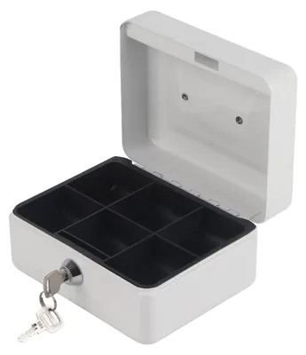 Immagine prodotto di Cassaforte antimanomissione - Scatola impermeabile - Cassaforte con serratura a combinazione - 6 scomparti - Serratura a chiave - Maniglia - Cassaforte