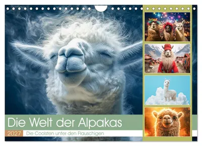 Produktbild von Die Welt der Alpakas (Wandkalender 2027 DIN A4 quer), CALVENDO Monatskalender