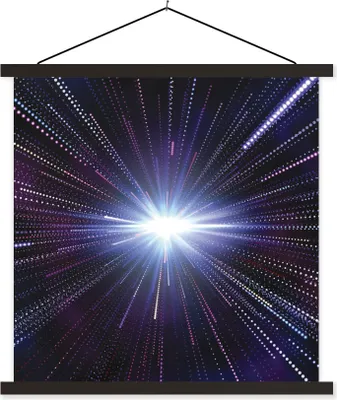 Produktbild von MuchoWow® Textilposter Eine Illustration eines Sterns in der Milchstraße 120x120 cm mit schwarzem Rahmen - Aufhängungsset