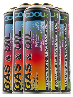 Produktbild von Cool5 5x 2-in-1 Klimaanlagen-Kältemittel-Set, R134a-Ersatz