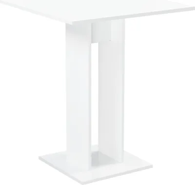 Produktbild von Küchentisch Quadratisch 65 x 65 x 78 cm Säulentisch Esszimmertisch aus Spanplatte Speisetisch Tisch Weiß hochglanz [en.casa]