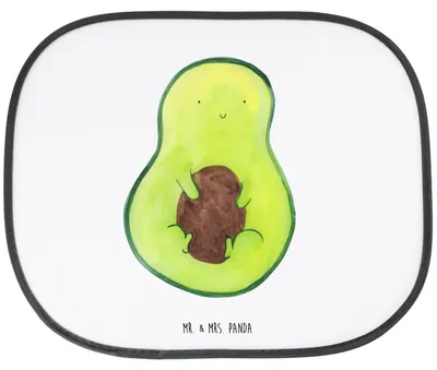 Produktbild von Mr. & Mrs. Panda Sonnenschutz Autoscheibe Avocado Kern - Weiß - Geschenk, seitenscheiben, Avocadokern, Spruch Leben, Auto, Pflanze, Fürs, saugnapf