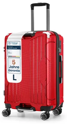 Image de Valise de voyage à coque rigide 4FLY avec cadre en aluminium, L 68 cm (69 L), en PC+ABS – avec serrure TSA, 4 roulettes doubles pivotantes, bagage de voyage