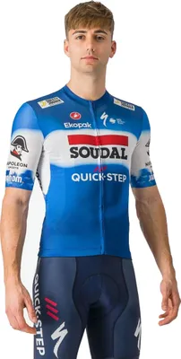 Image de Maillot de cyclisme à manches courtes CASTELLI - SOUDAL QUICK-STEP 2024 COMPETIZIONE 3 - Bleu/Blanc/Rouge XL