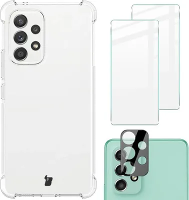 Produktbild von Hülle + 2x Glas + Linse Bizon Case Clear Pack für Galaxy A53 5G, transparent