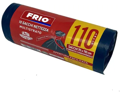 Productafbeelding van FRIO - 10 zwarte vuilniszakken, vuilniszak van 110 liter, sterke vuilniszakken