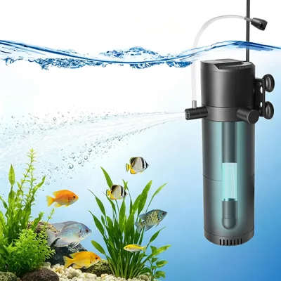 Aquarium-Innenfilter 5-in-1 mit UV und Timer, 500 l/h, für 50-125 l