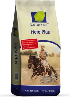 Produktbild von Natures Best Hefe Plus Futterergänzung für Pferde, prebiotisch, Muskelaufbau, 25 kg