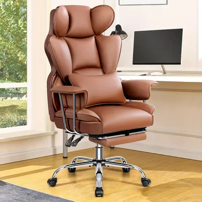 Imagen del producto de Silla de escritorio ergonómica - Silla de escritorio con reposapiés - Silla de trabajo - Silla gamer - Soporte lumbar