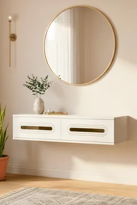 Produktbild von Skye Decor, Hochwertiger Dresser (Elterncode) in Weiß und Gold, 120 cm, modern